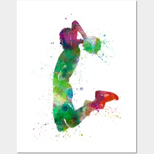 Basketball player in watercolor Posters and Art